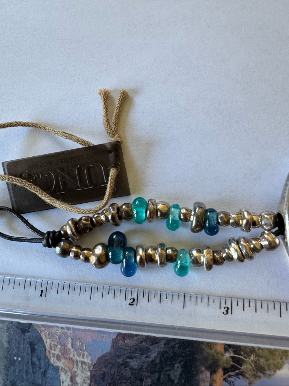 UNO de 50 Silver Crescent Bracelet with Turquoise and Pearl Accents - Picture 7 of 8